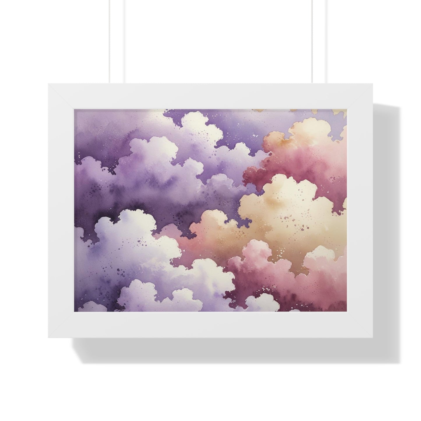 Serene Watercolor Cloud Art Print, Framed Wall Decor