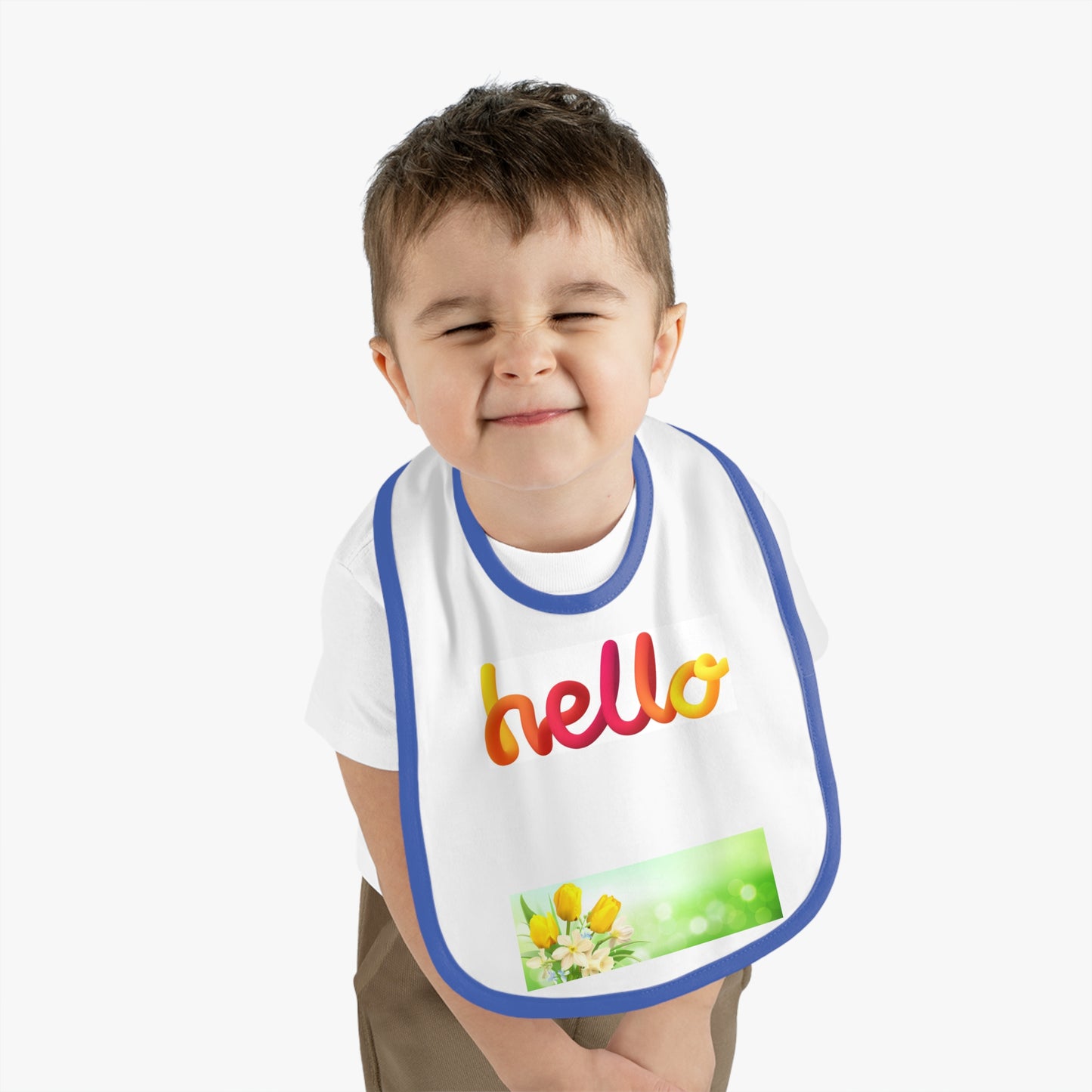 Baby Contrast Trim Jersey Bib