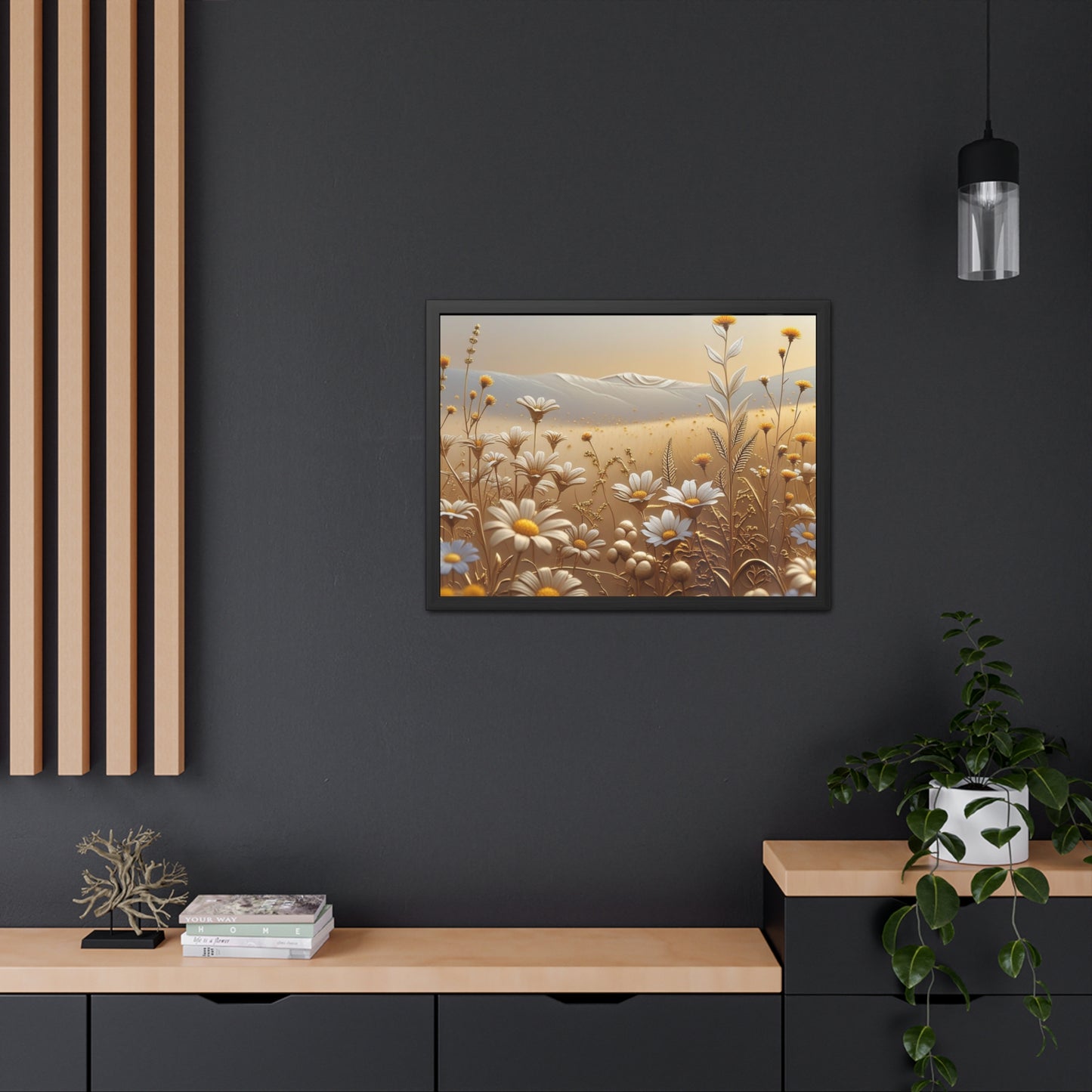 Framed Floral Wall Art, Modern Living Room Decorations