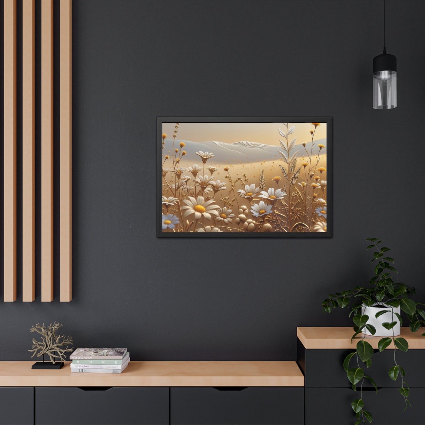 Framed Floral Wall Art, Modern Living Room Decorations