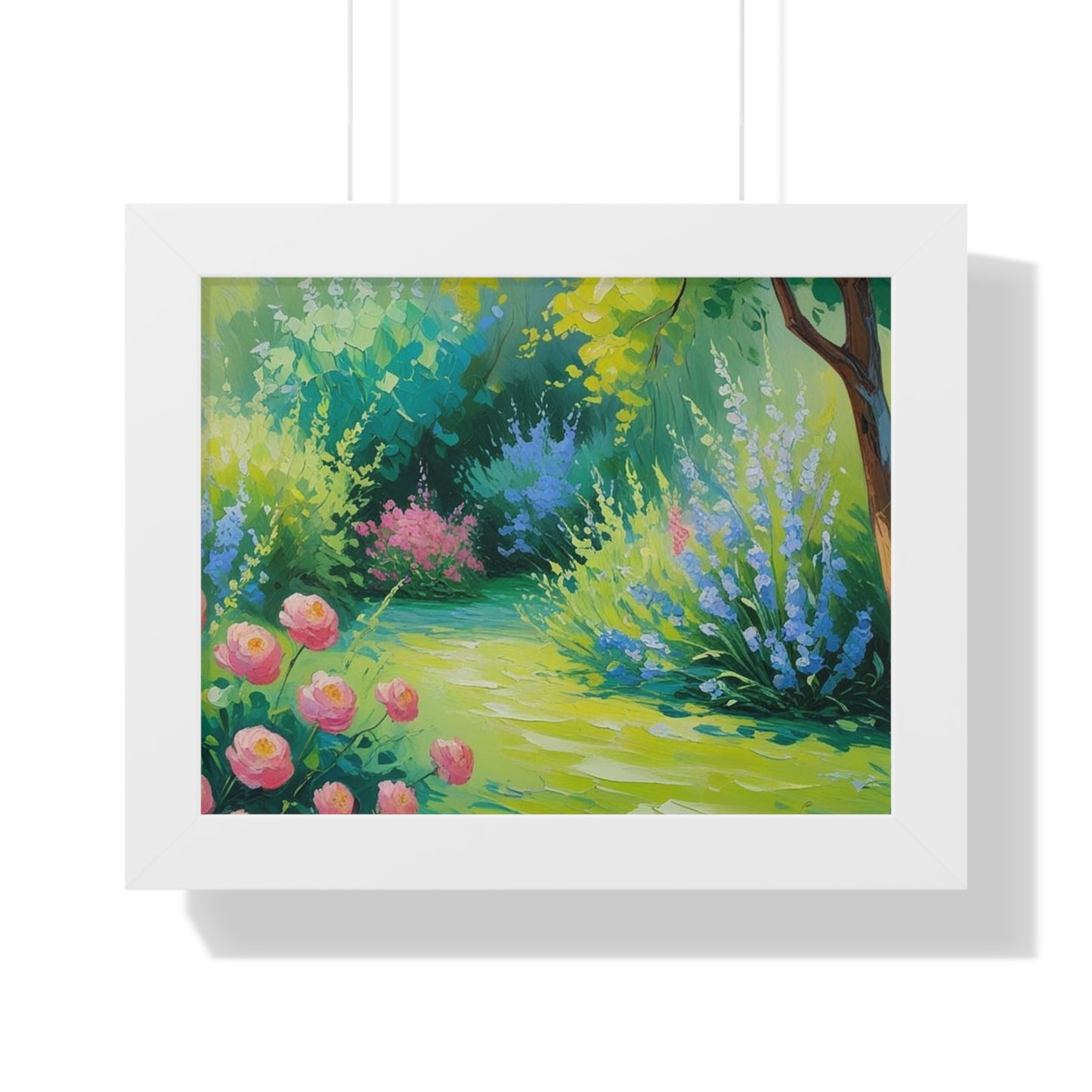 Framed Floral Landscape Art Print