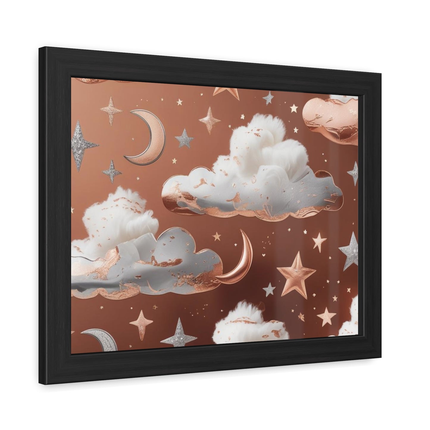 Cozy Celestial Framed Poster, Dreamy Nursery Artwor, Gift for Astronomers