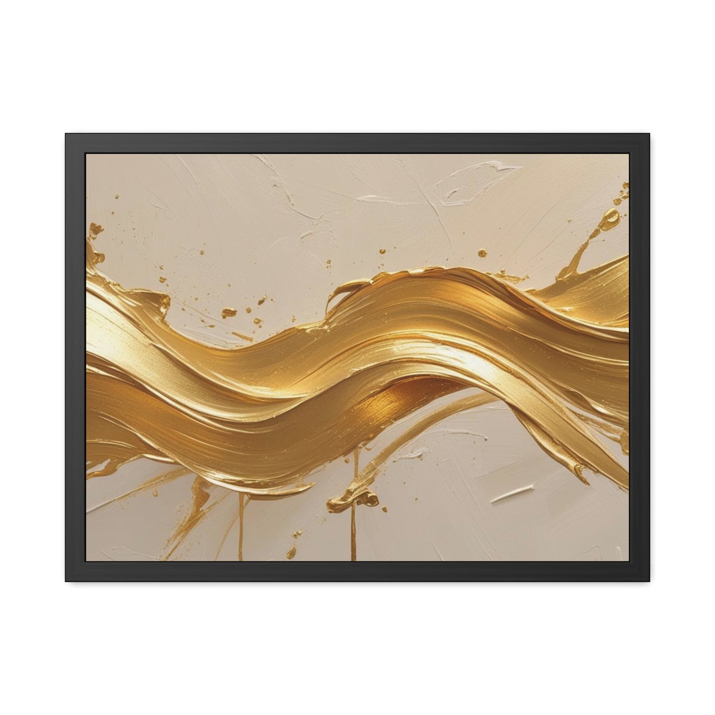 Elegant Gold Wave Framed Poster