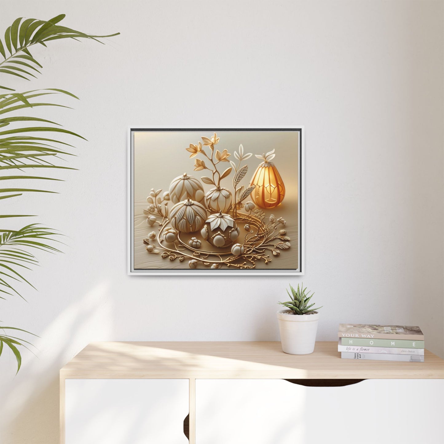 Autumn Framed Canvas Art,Thanksgiving Wall Art