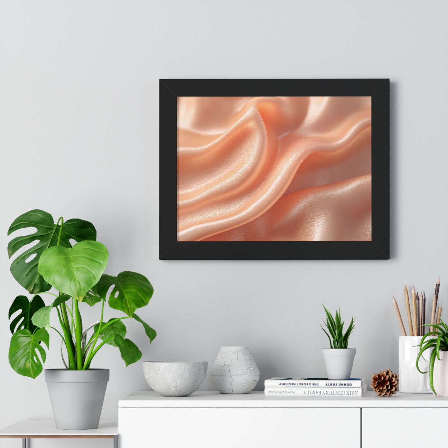 Elegant Framed Horizontal Art Print, Modern Wall Decor