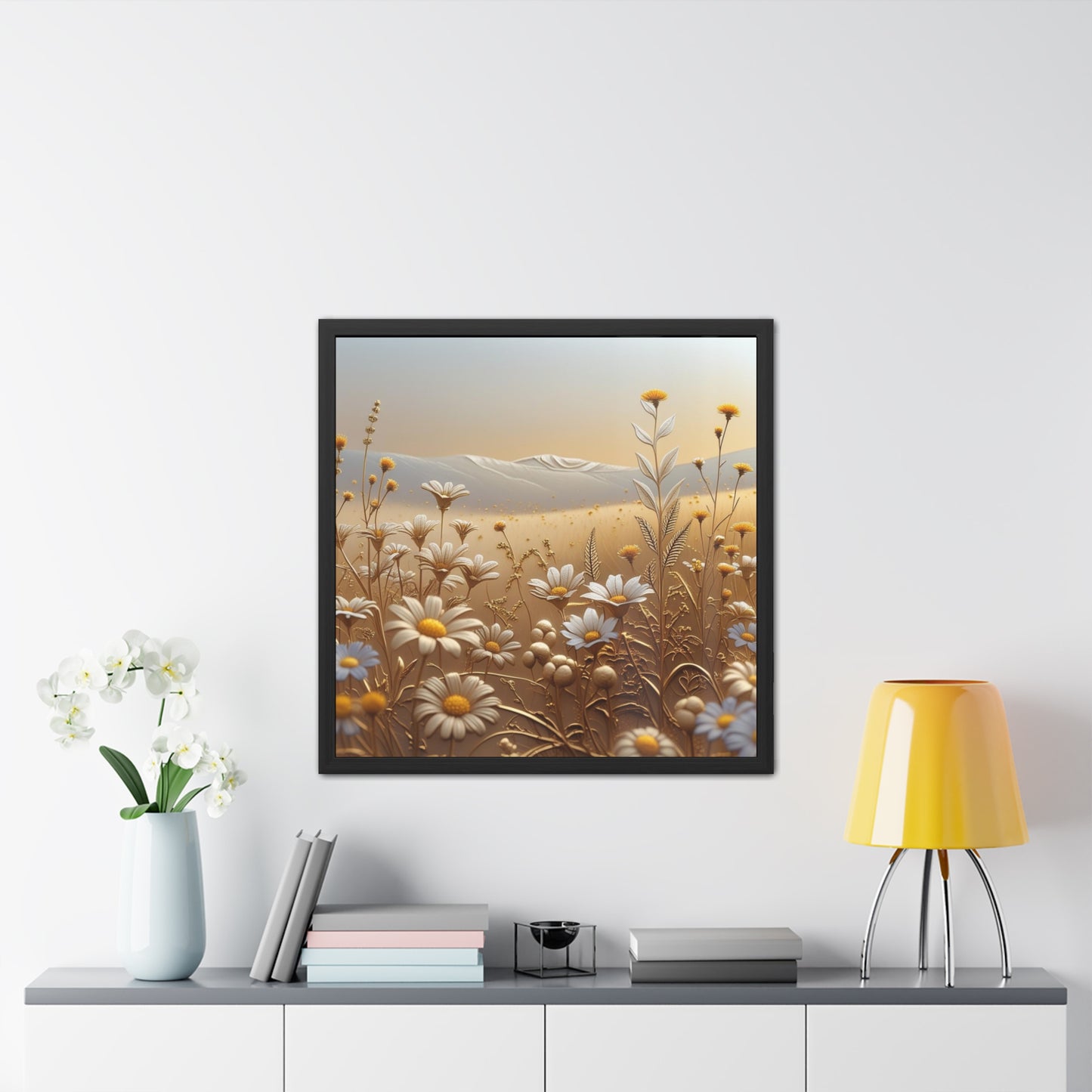 Framed Floral Wall Art, Modern Living Room Decorations