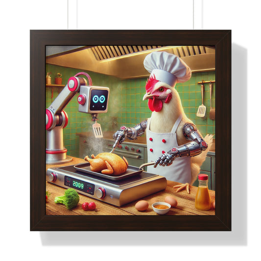 Funny Chicken Chef Framed Horizontal Poster