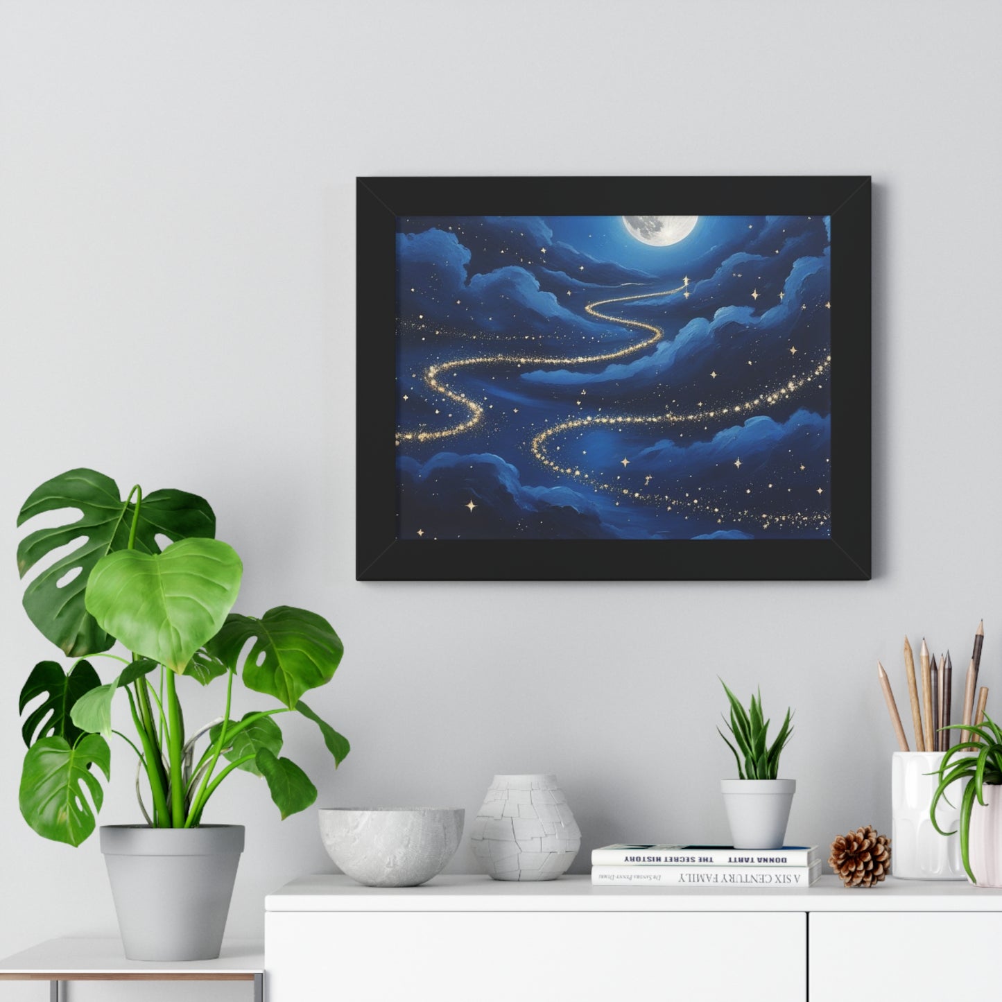 Serene Night Sky Framed Poster