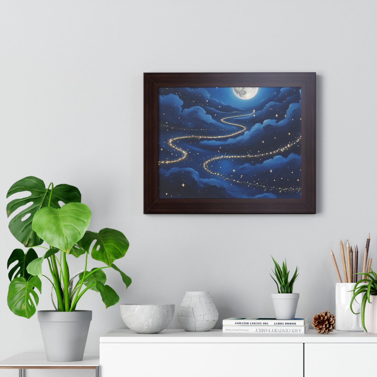 Serene Night Sky Framed Poster