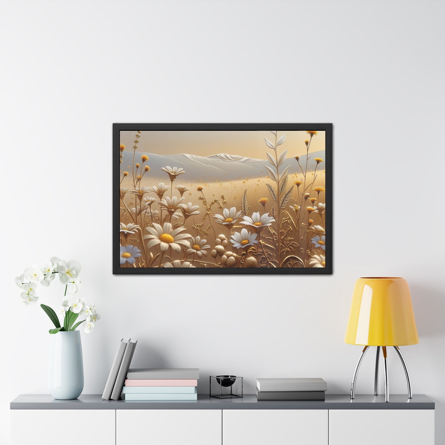 Framed Floral Wall Art, Modern Living Room Decorations