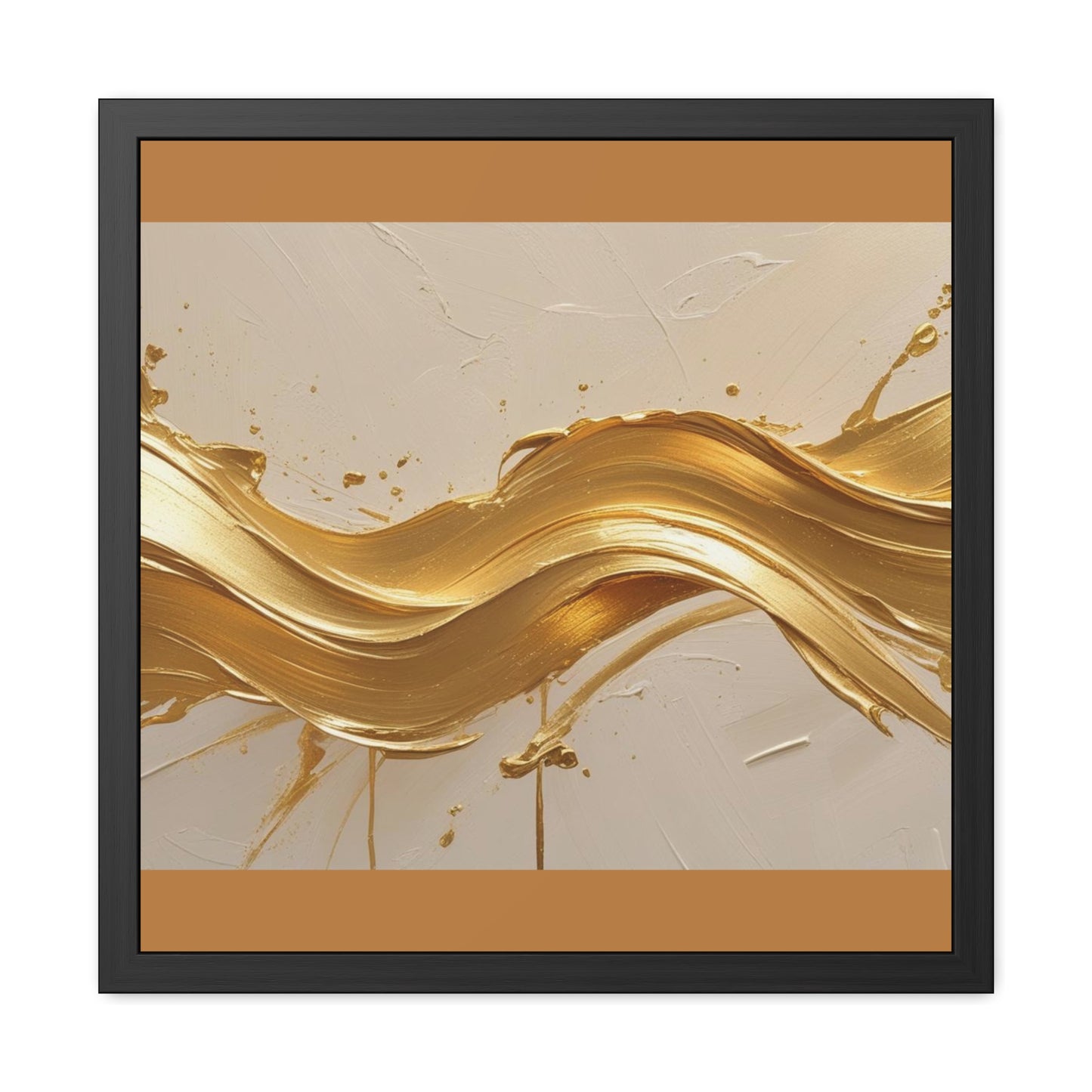Elegant Gold Wave Framed Poster