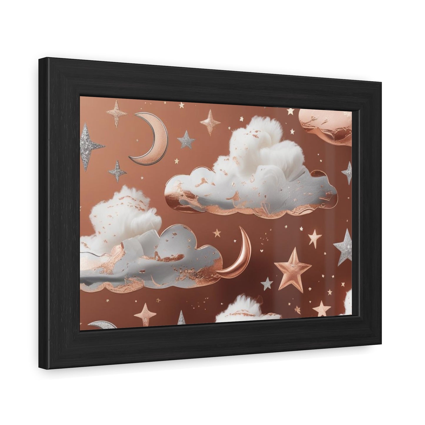 Cozy Celestial Framed Poster, Dreamy Nursery Artwor, Gift for Astronomers