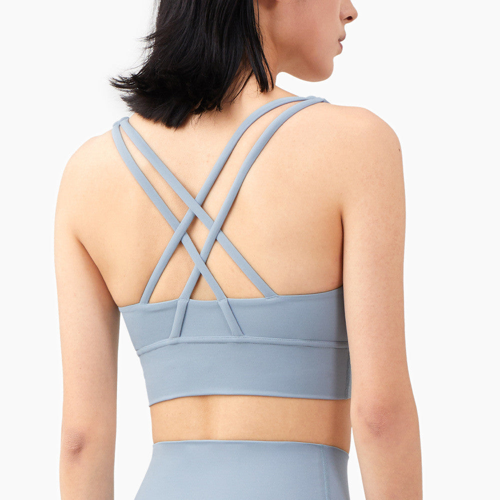 Quick-drying cross strap sports fitness suit
