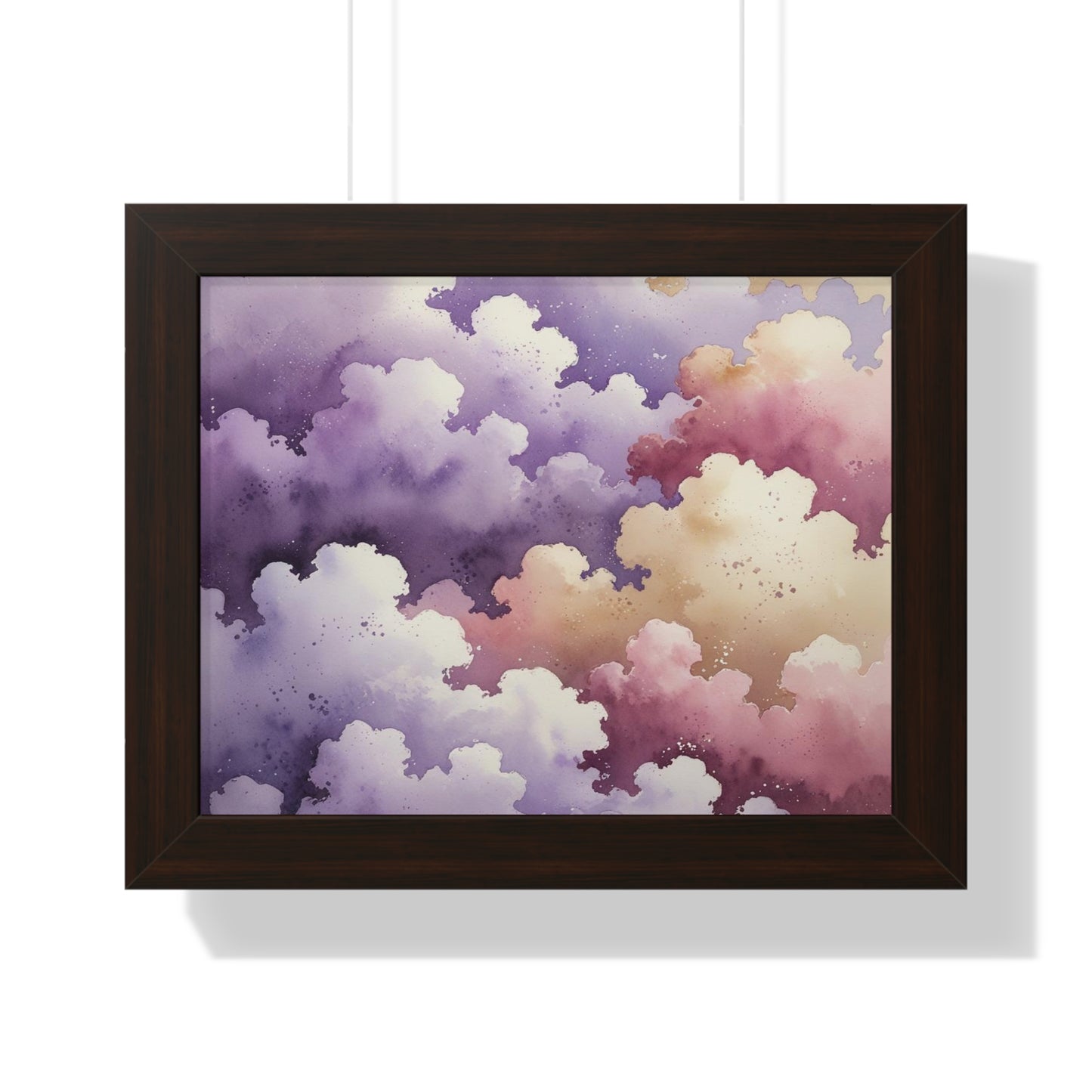 Serene Watercolor Cloud Art Print, Framed Wall Decor