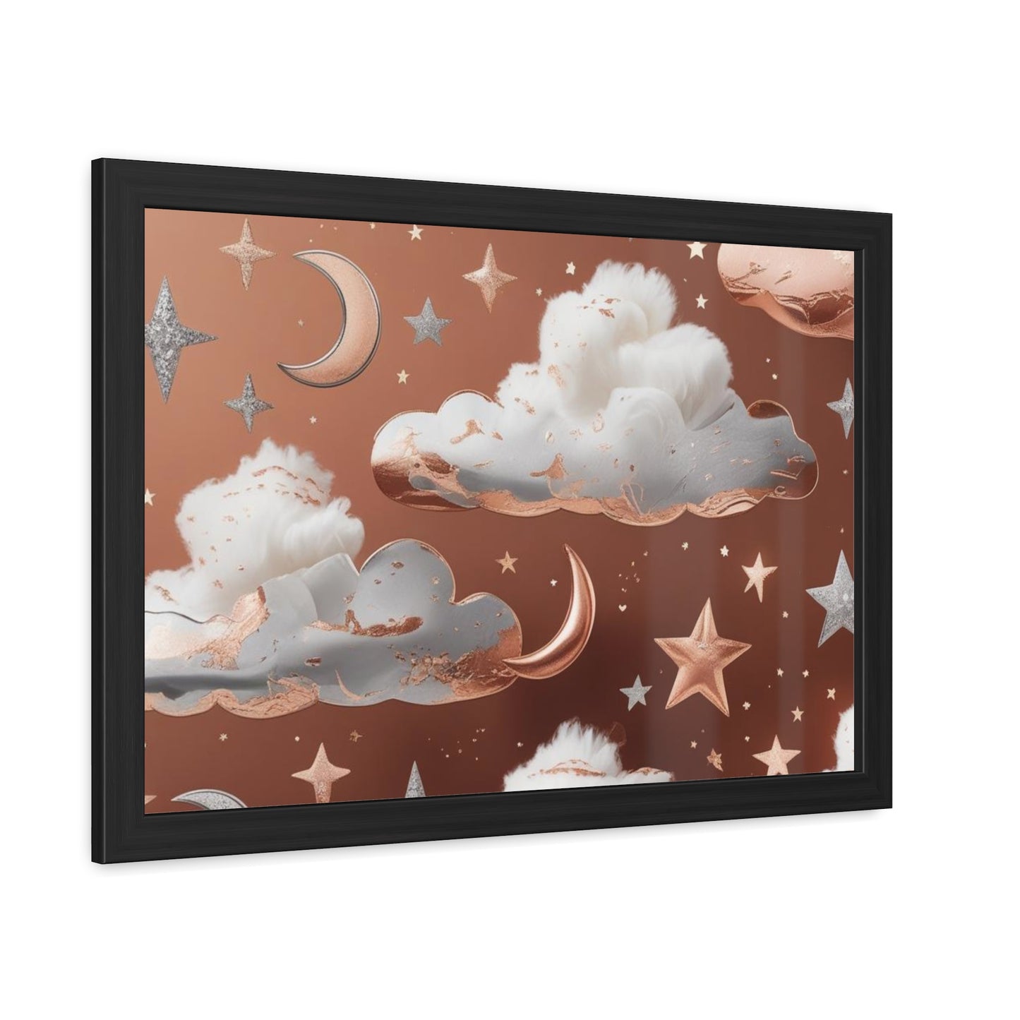 Cozy Celestial Framed Poster, Dreamy Nursery Artwor, Gift for Astronomers