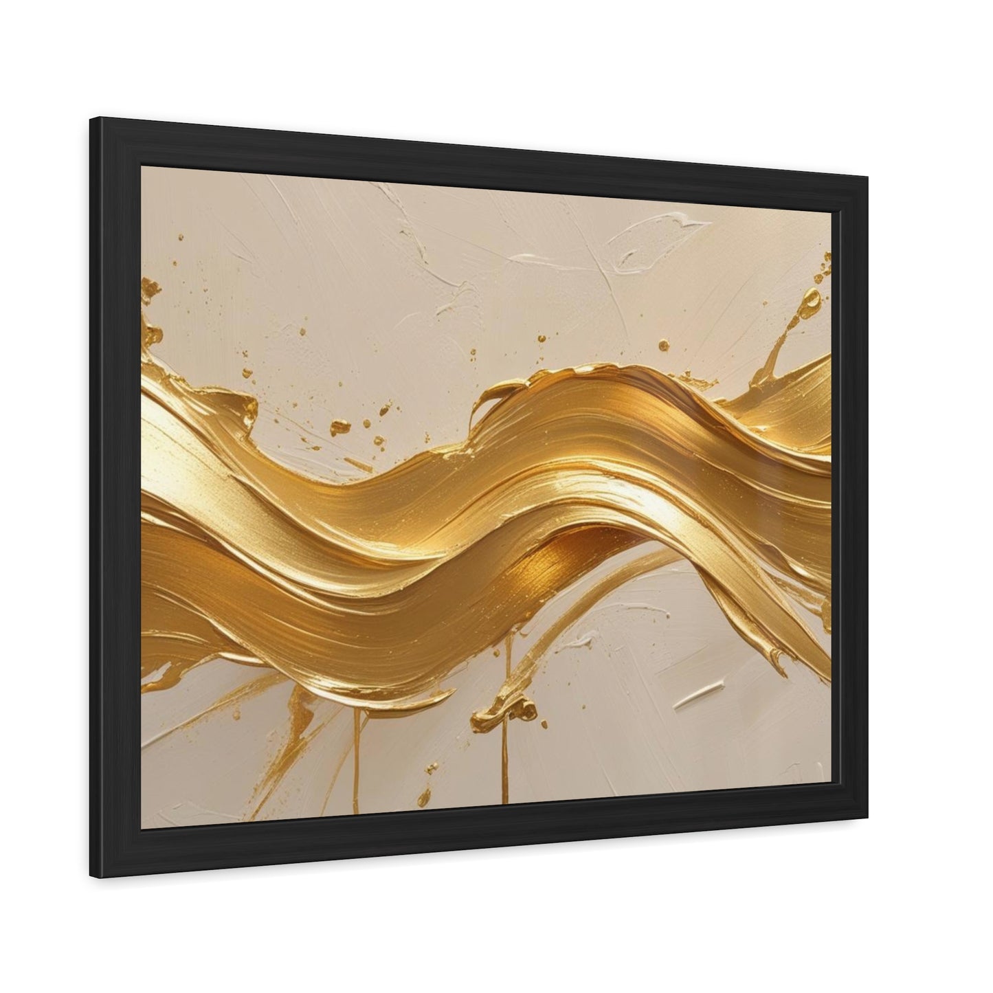 Elegant Gold Wave Framed Poster