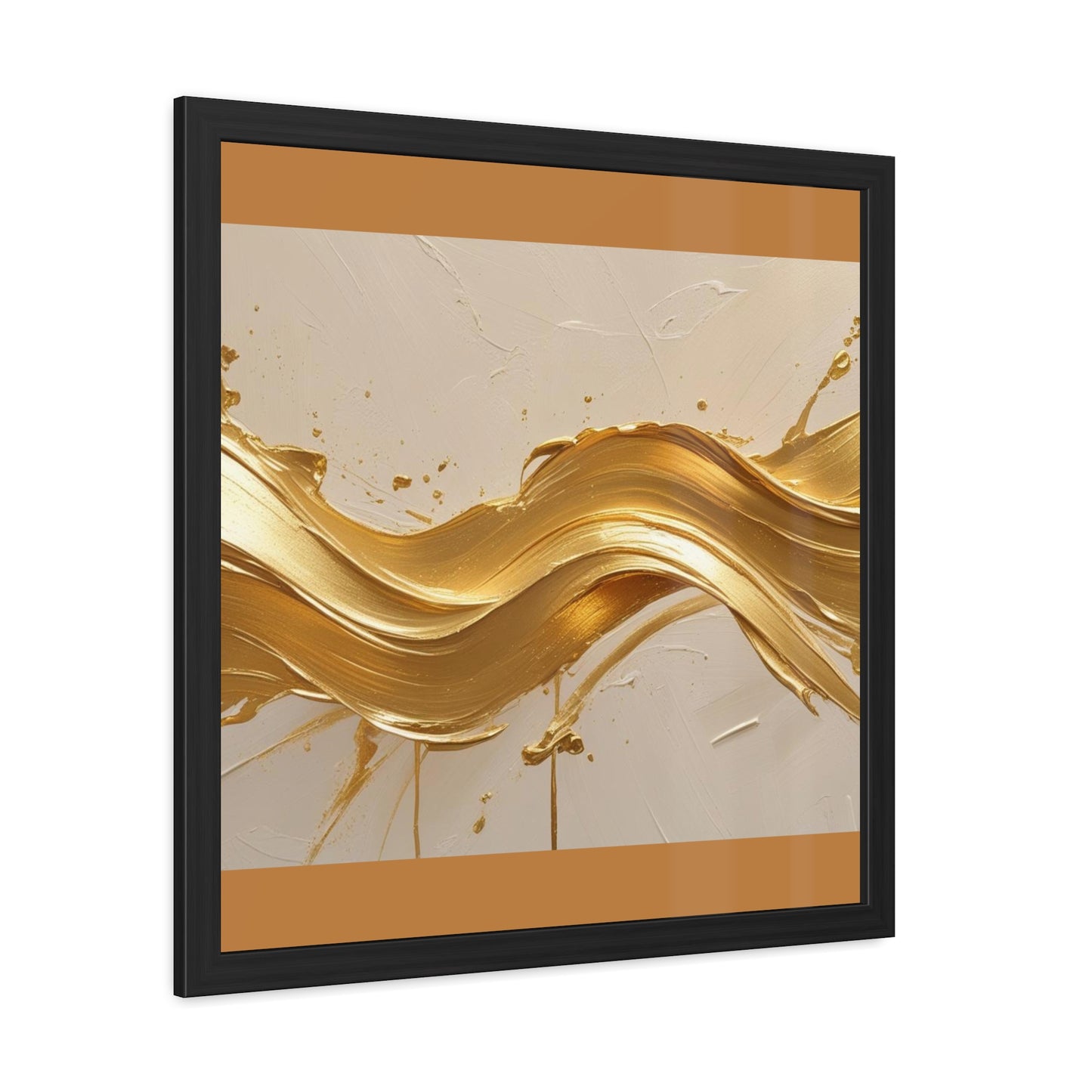 Elegant Gold Wave Framed Poster