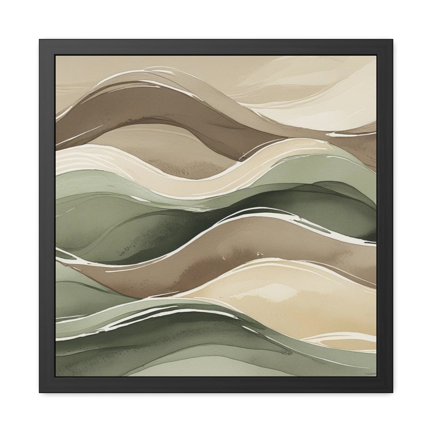 Earthy Waves Framed Horizontal Poster | Abstract Wall Art, Home Décor, Modern Art, Gift for Nature Lovers, Relaxing Artwork