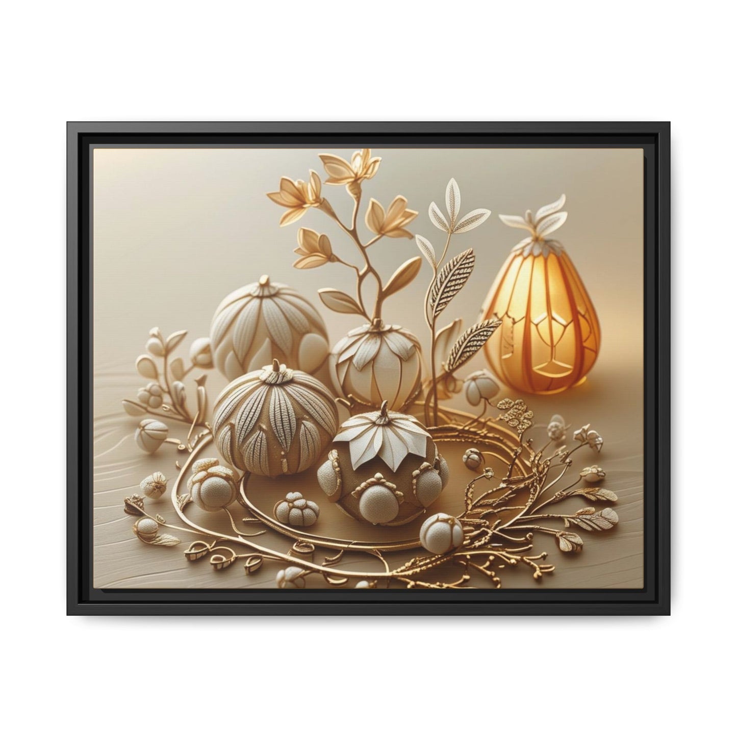 Autumn Framed Canvas Art,Thanksgiving Wall Art