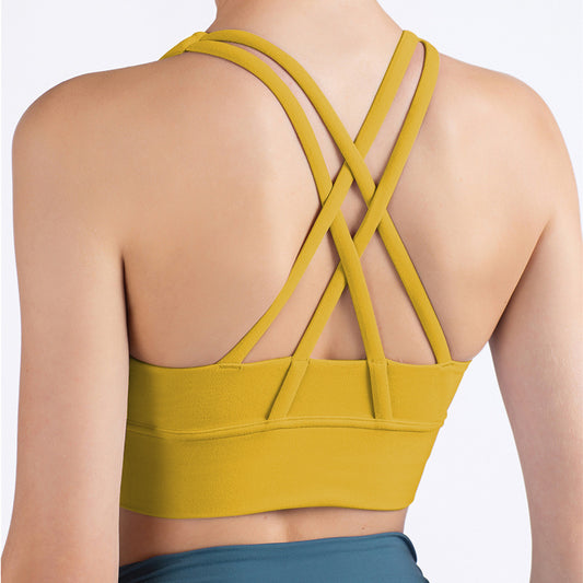 Quick-drying cross strap sports fitness suit