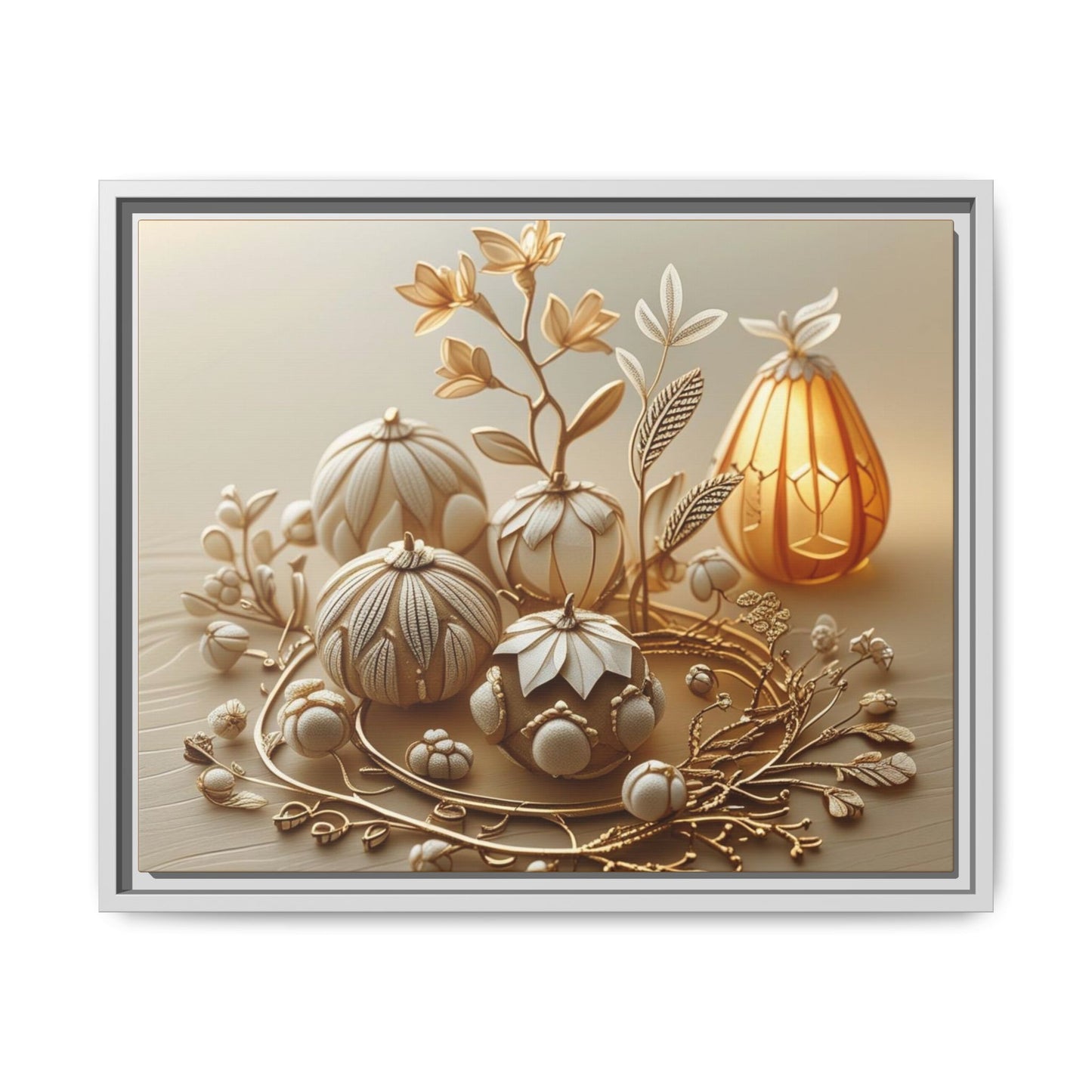 Autumn Framed Canvas Art,Thanksgiving Wall Art
