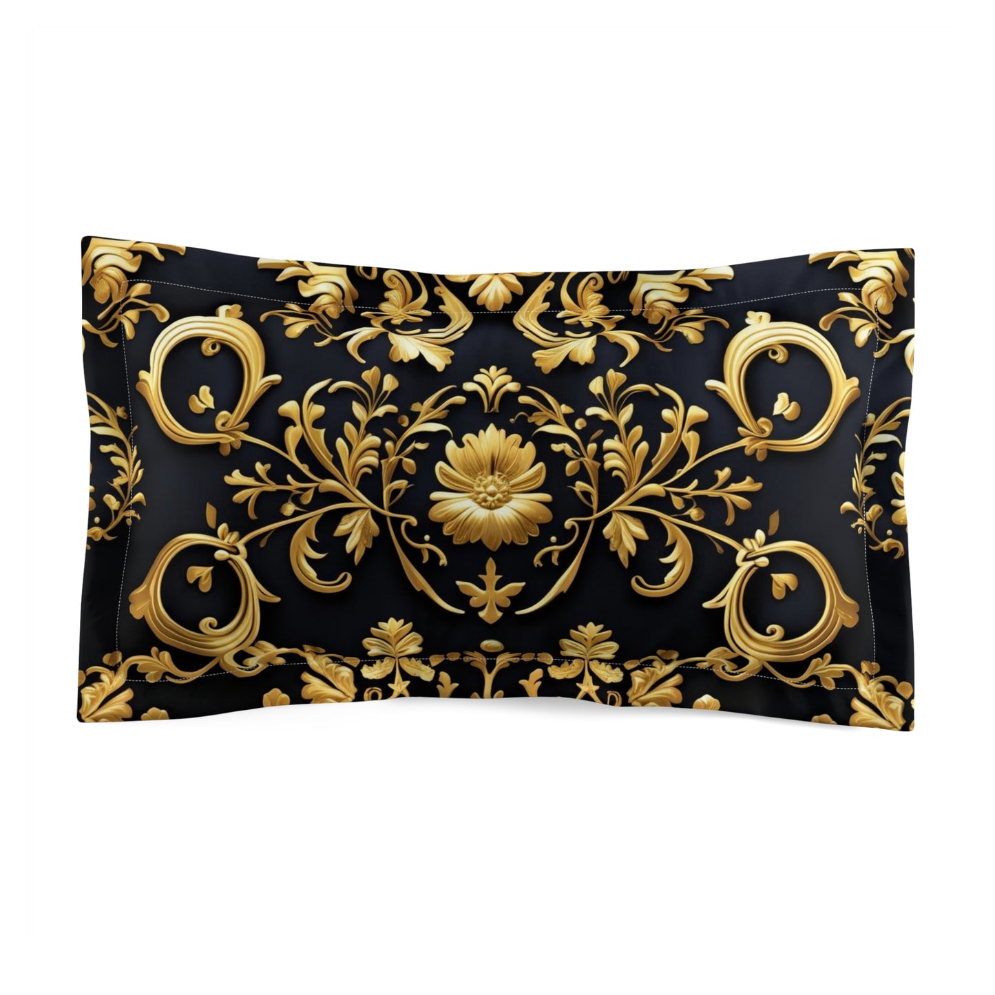 Luxurious Floral Microfiber Pillow Sham, Elegant Bed Decor.