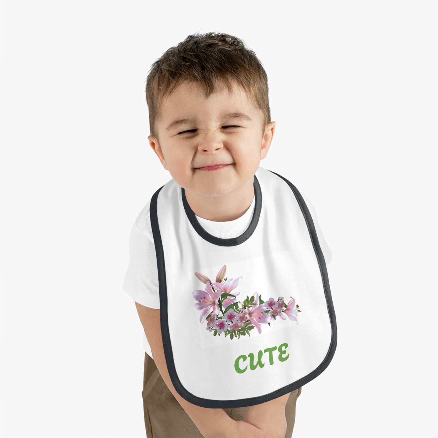 Baby Contrast Trim Jersey Bib