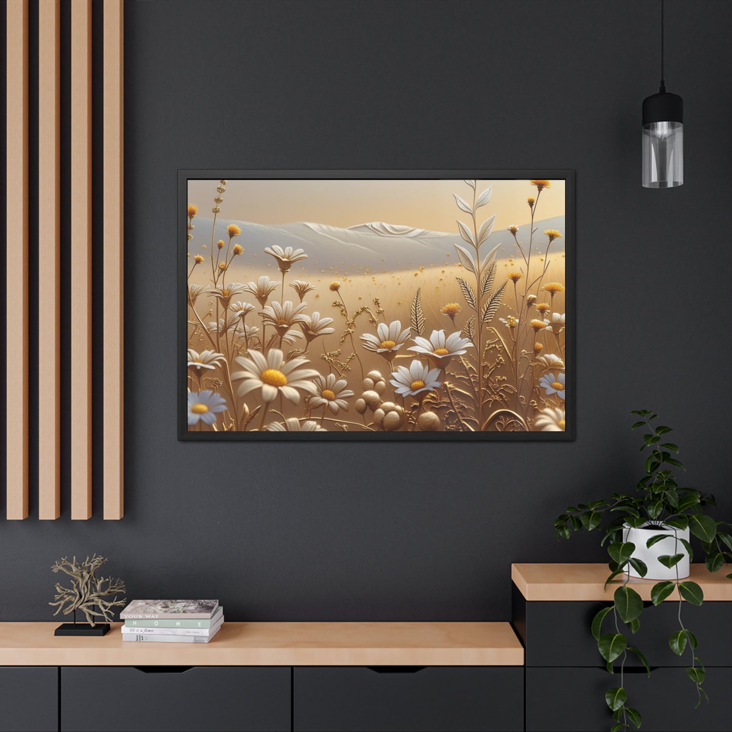 Framed Floral Wall Art, Modern Living Room Decorations