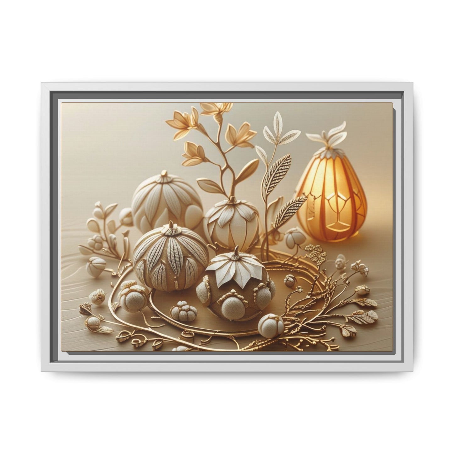 Autumn Framed Canvas Art,Thanksgiving Wall Art