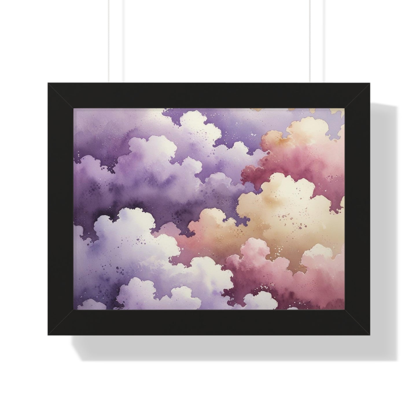 Serene Watercolor Cloud Art Print, Framed Wall Decor