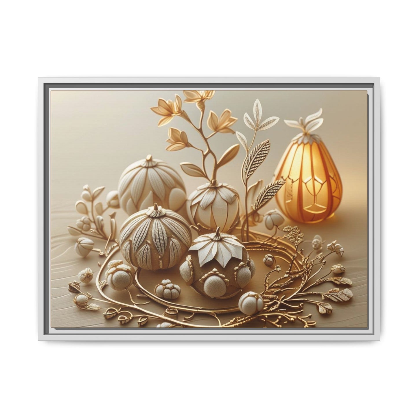 Autumn Framed Canvas Art,Thanksgiving Wall Art