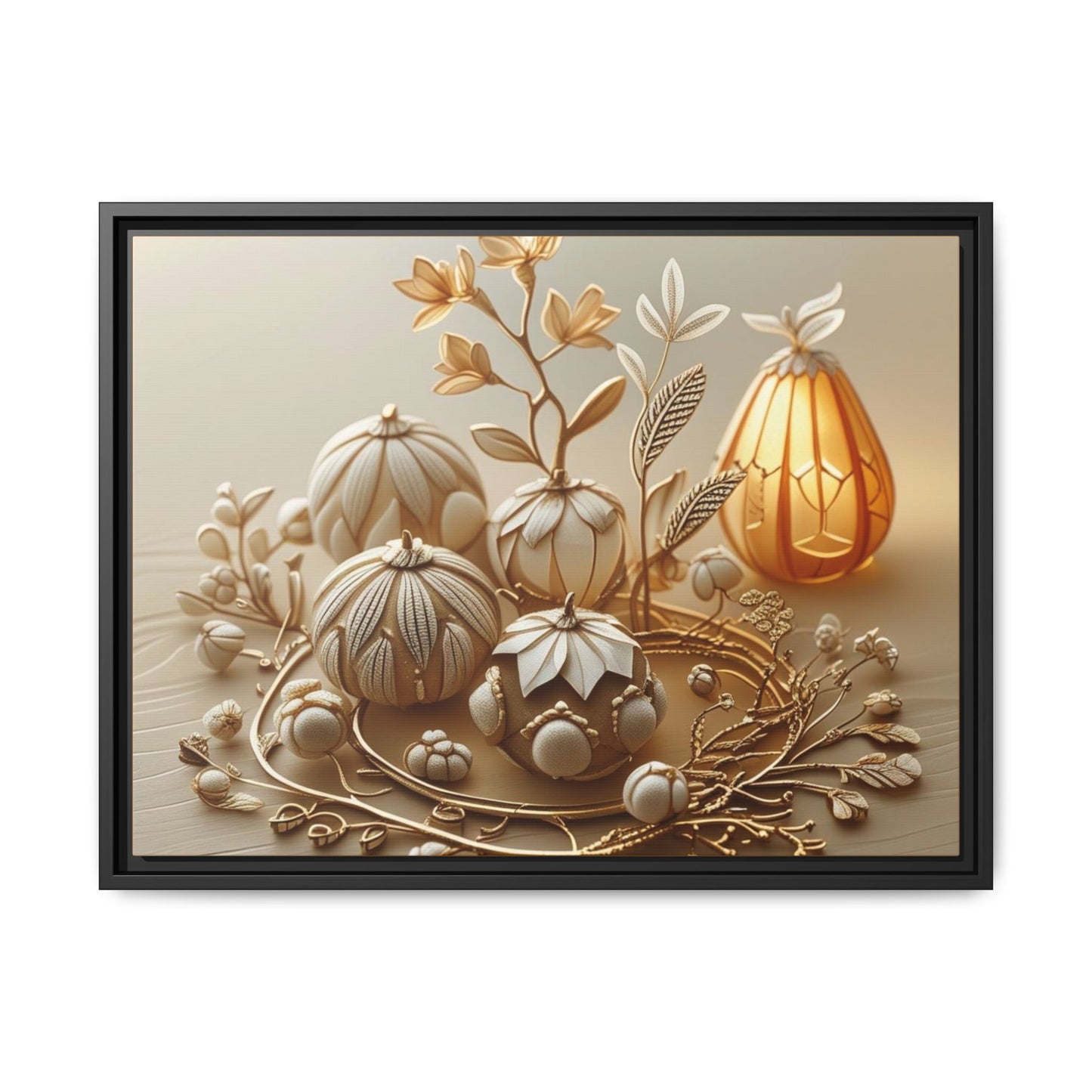 Autumn Framed Canvas Art,Thanksgiving Wall Art