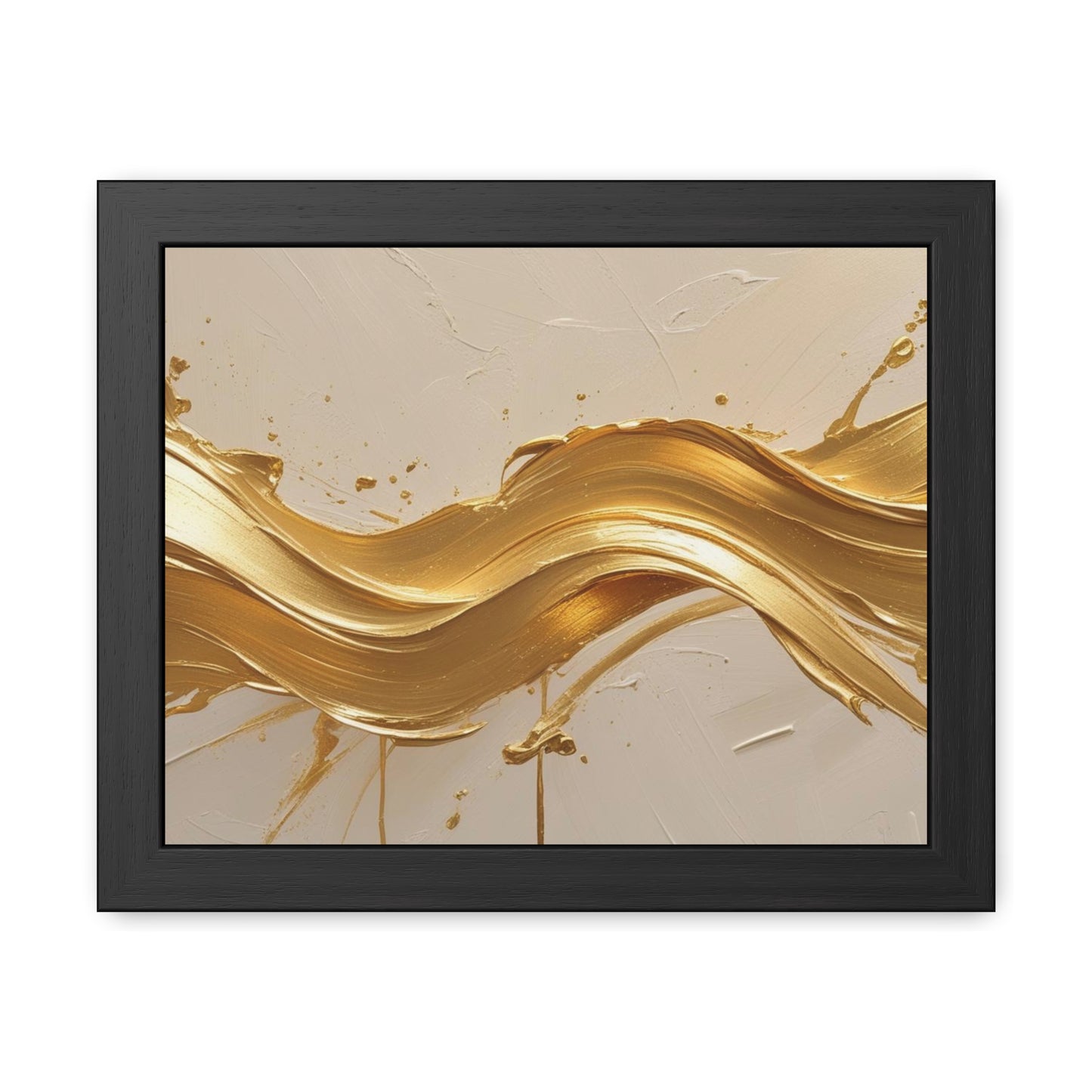 Elegant Gold Wave Framed Poster