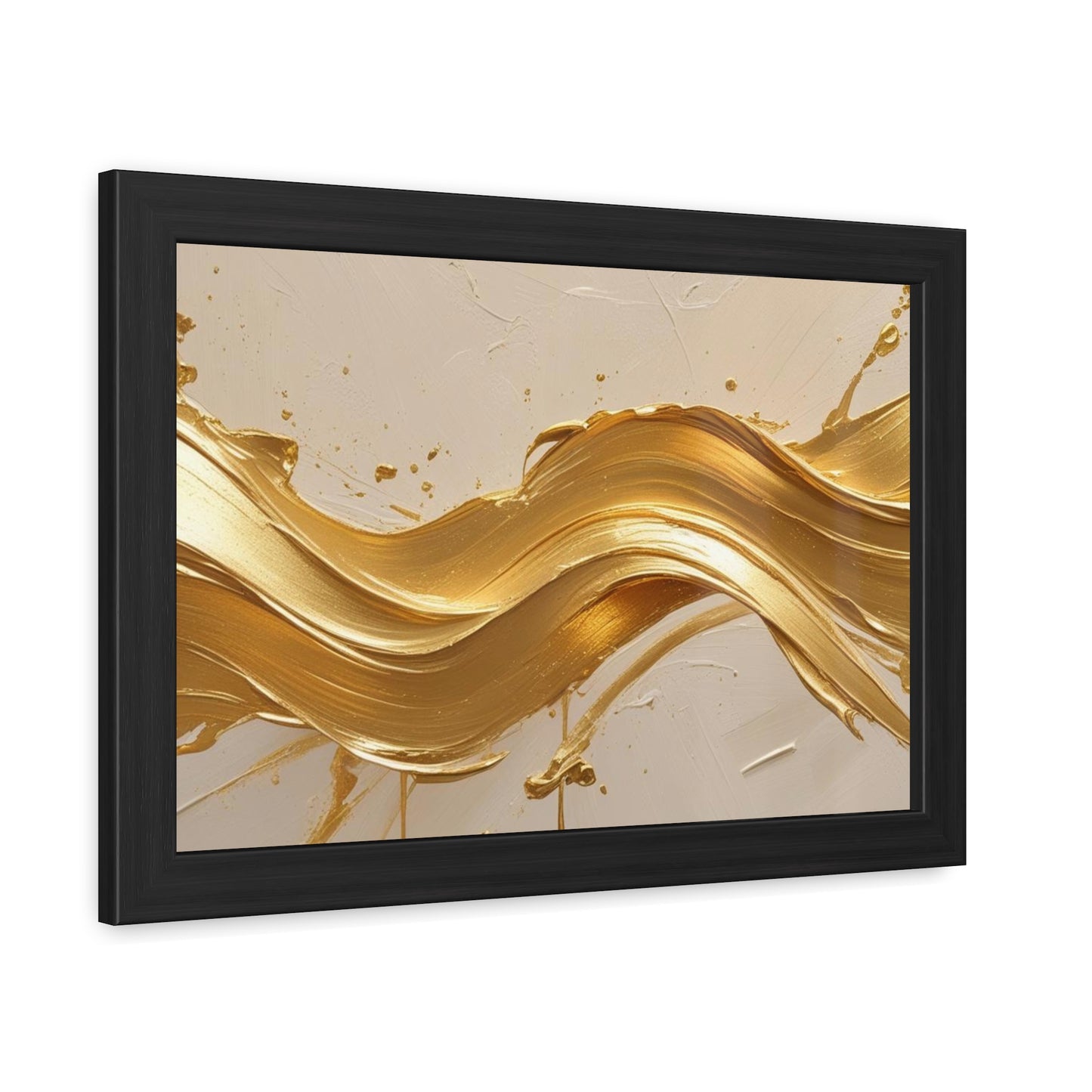 Elegant Gold Wave Framed Poster