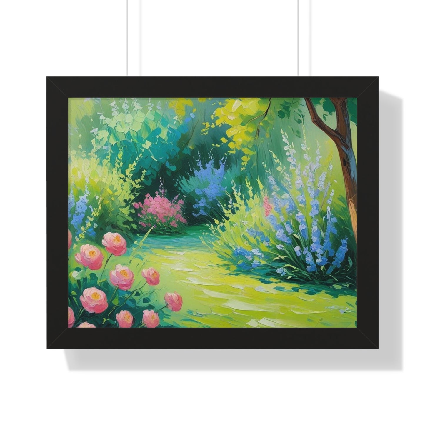 Framed Floral Landscape Art Print