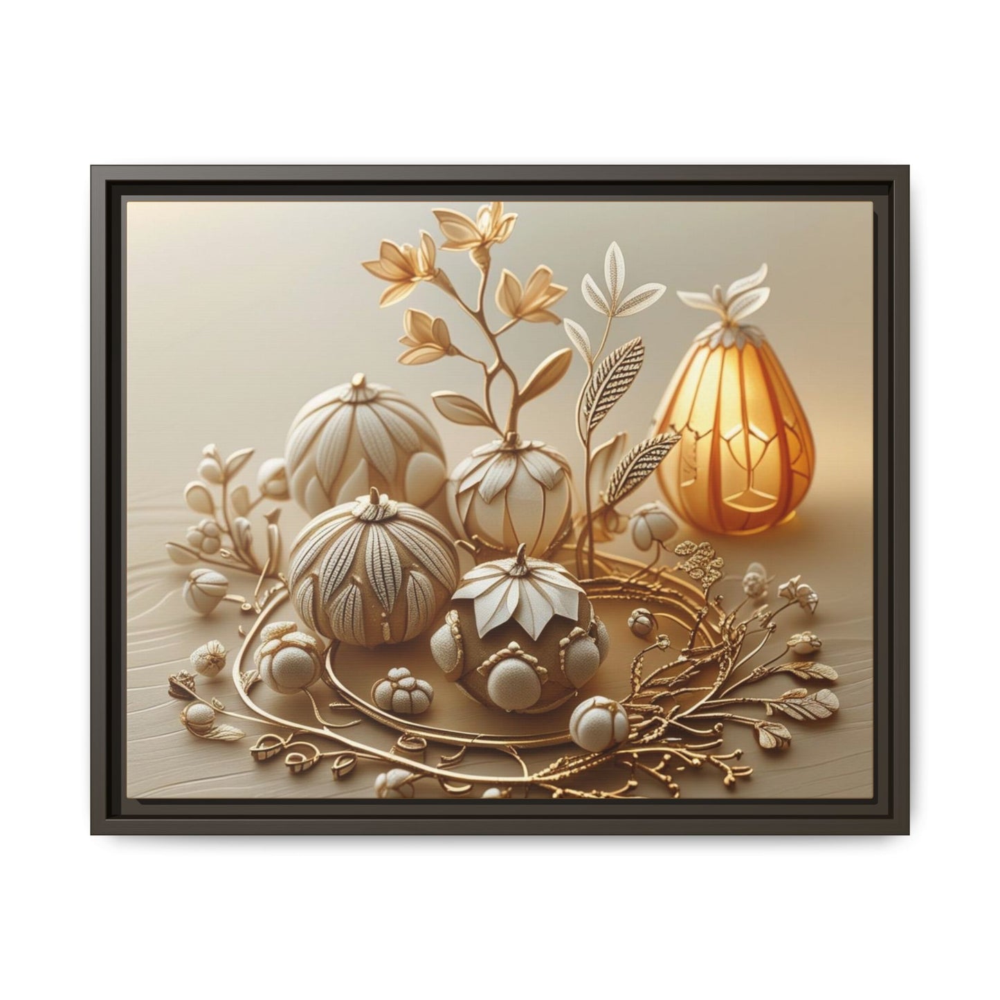 Autumn Framed Canvas Art,Thanksgiving Wall Art