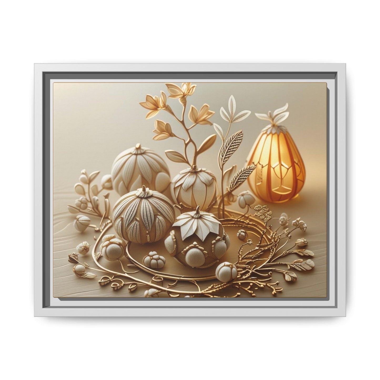 Autumn Framed Canvas Art,Thanksgiving Wall Art