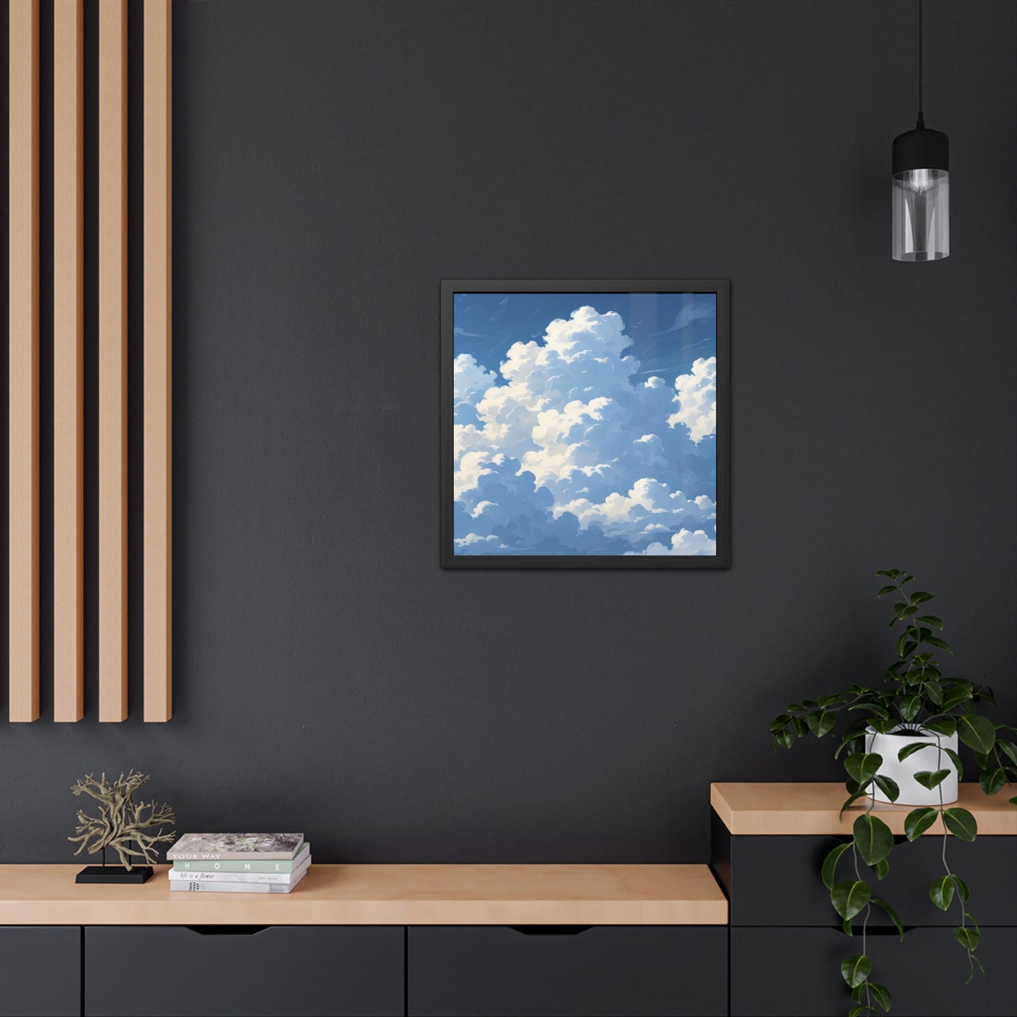 Serene Cloudscape Framed Poster