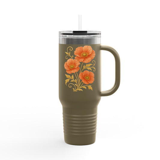 Floral Insulated Travel Mug, 40oz