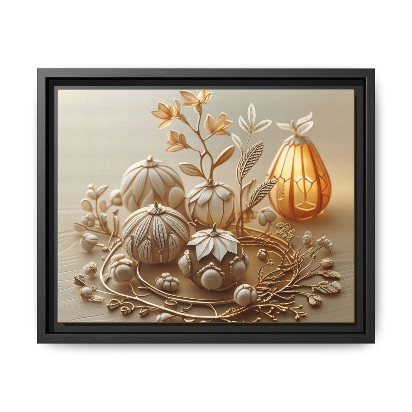 Autumn Framed Canvas Art,Thanksgiving Wall Art