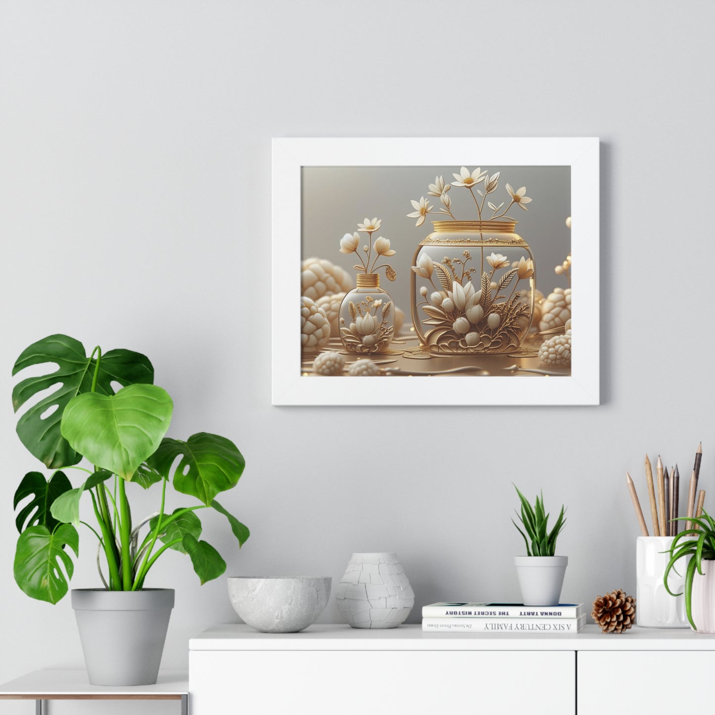 Elegant Floral Framed Poster