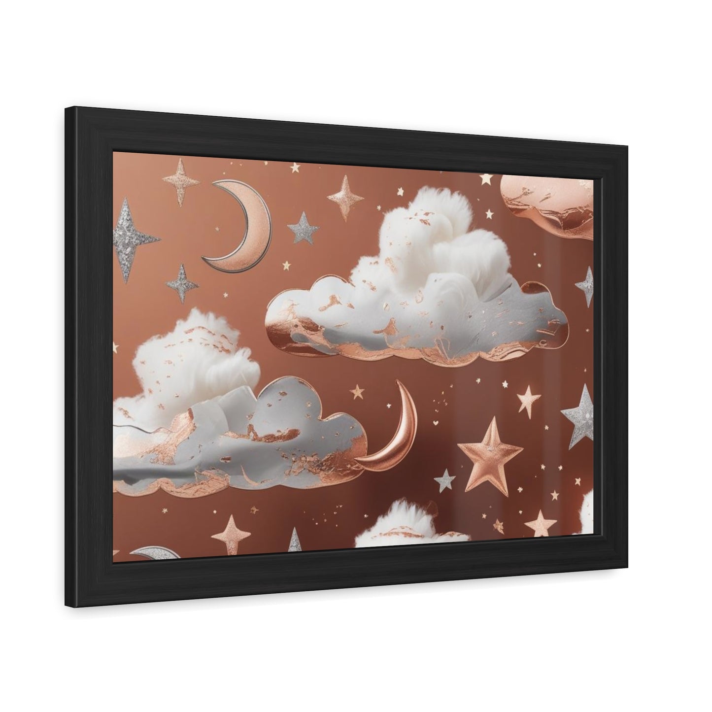 Cozy Celestial Framed Poster, Dreamy Nursery Artwor, Gift for Astronomers