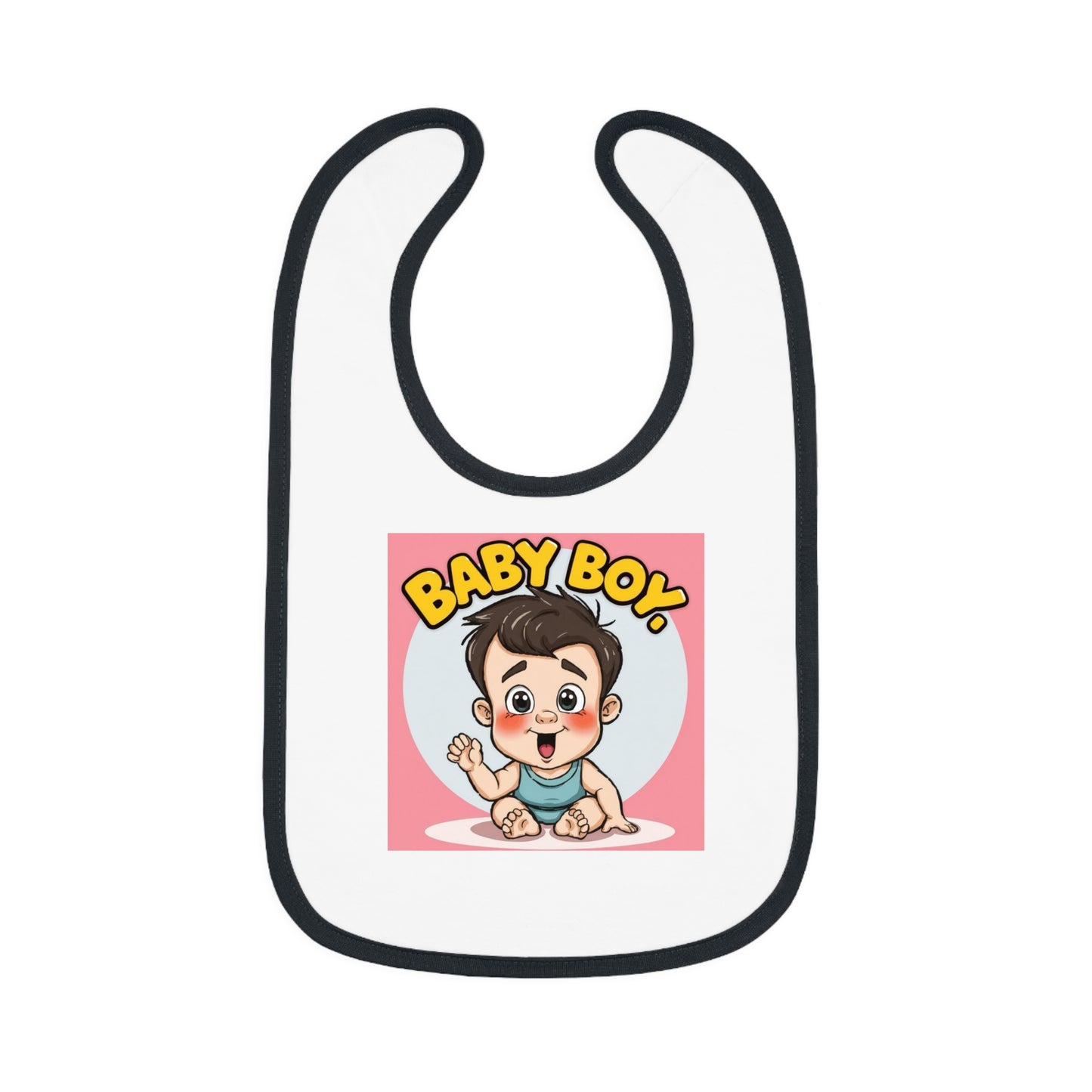 Baby Contrast Trim Jersey Bib