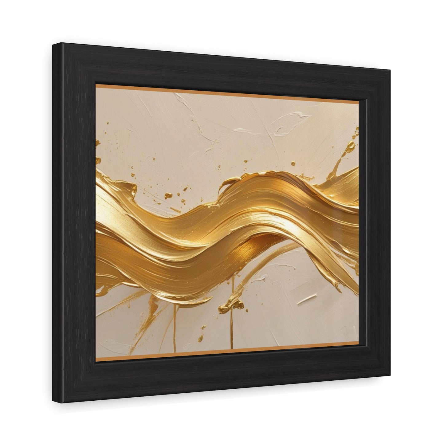 Elegant Gold Wave Framed Poster
