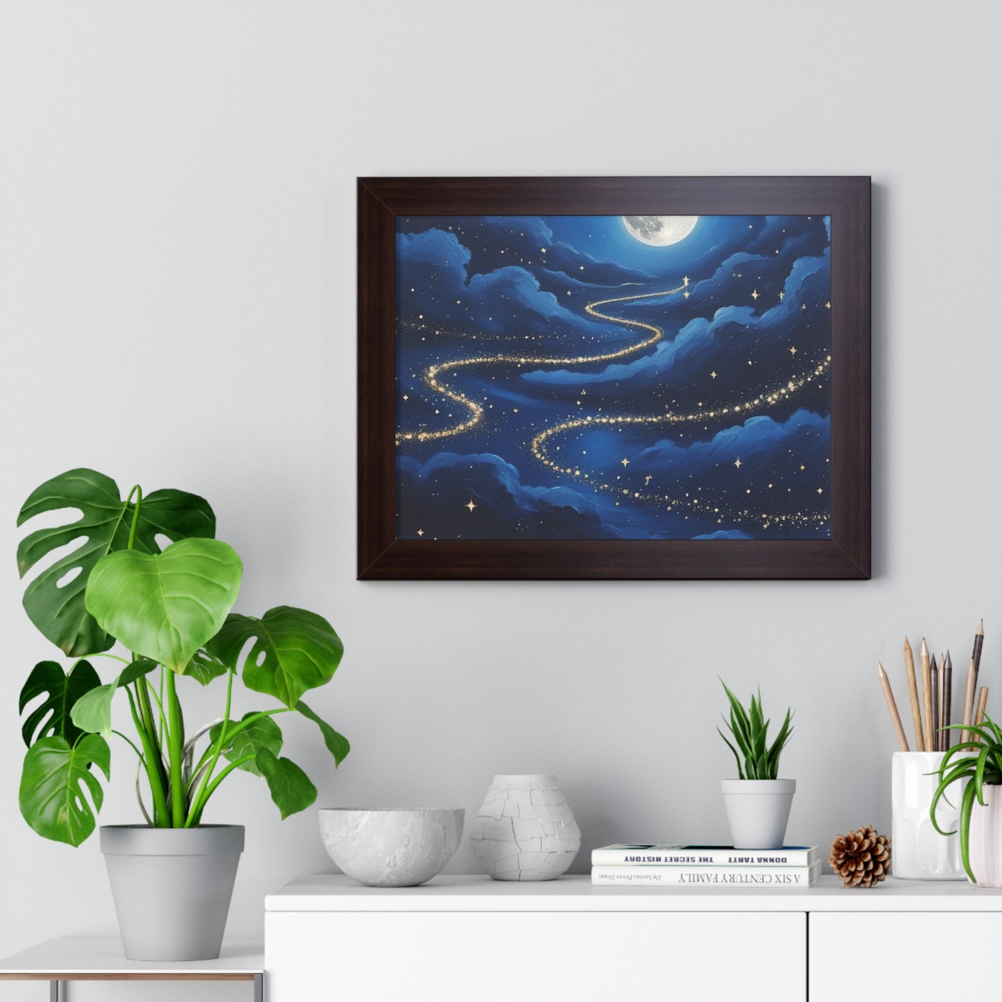 Serene Night Sky Framed Poster