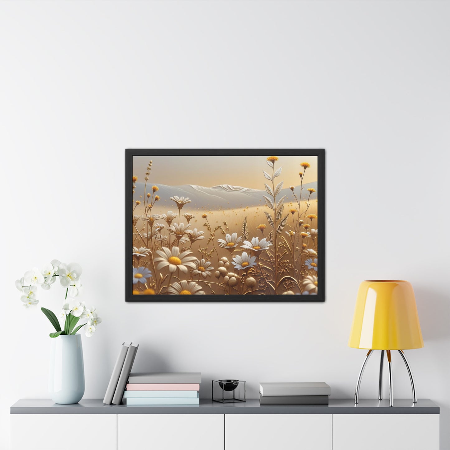 Framed Floral Wall Art, Modern Living Room Decorations