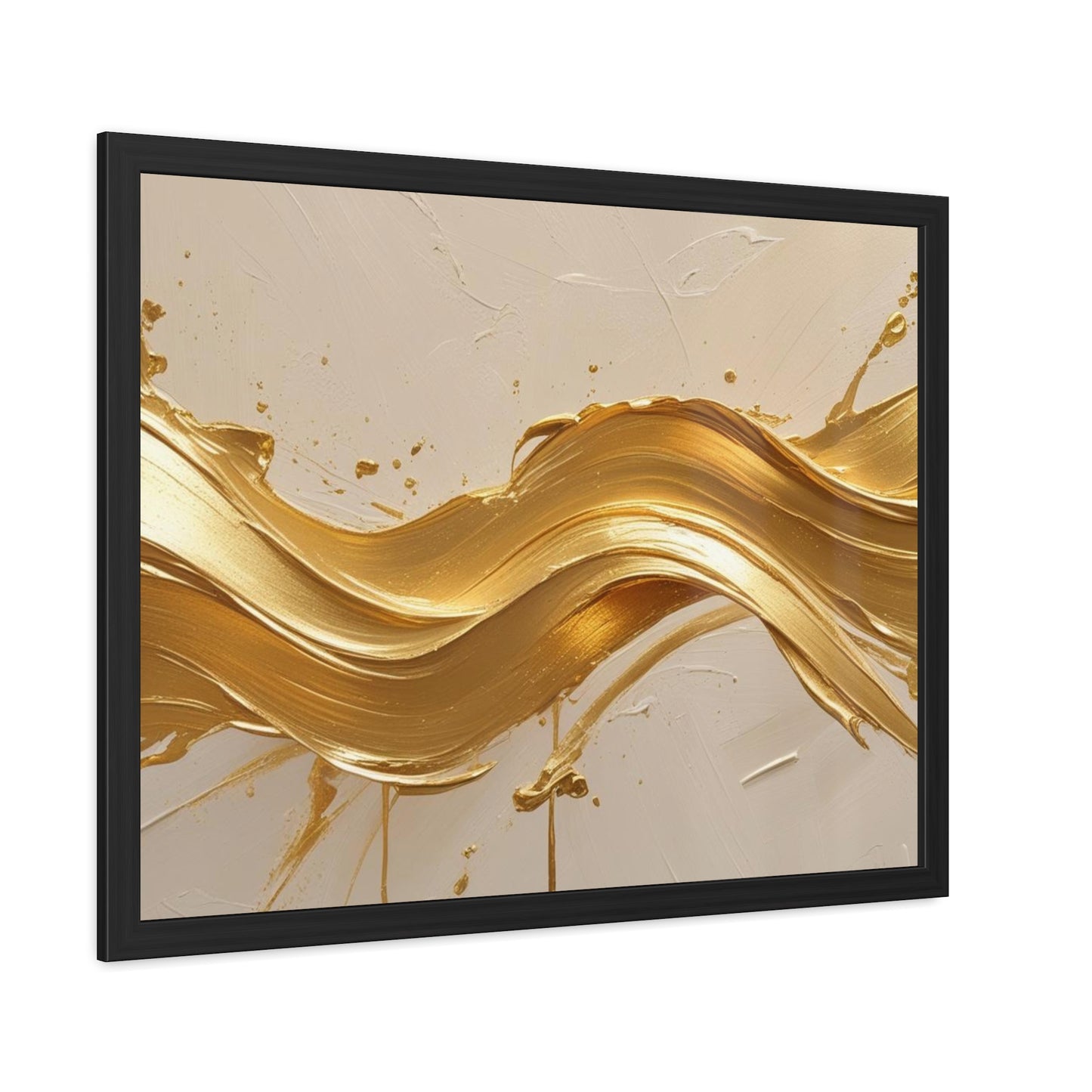 Elegant Gold Wave Framed Poster