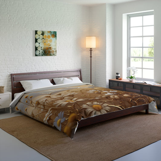 Bohemian Floral Comforter, Gift for Her, Modern Cottage Style