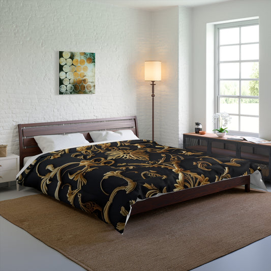 Luxurious Golden Floral Comforter, Wedding or Anniversary Gift