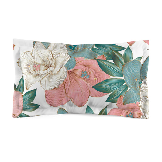 Floral Microfiber Pillow Sham, Soft Pillow Case, Bedroom Decor, Flower Pattern Pillowcase, Gift for Home, Bedding Accent